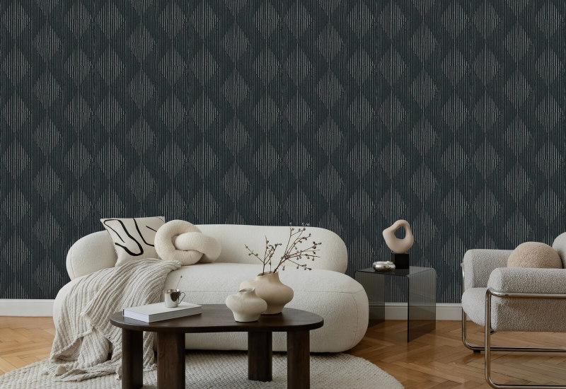 Diamants Papier peint noir