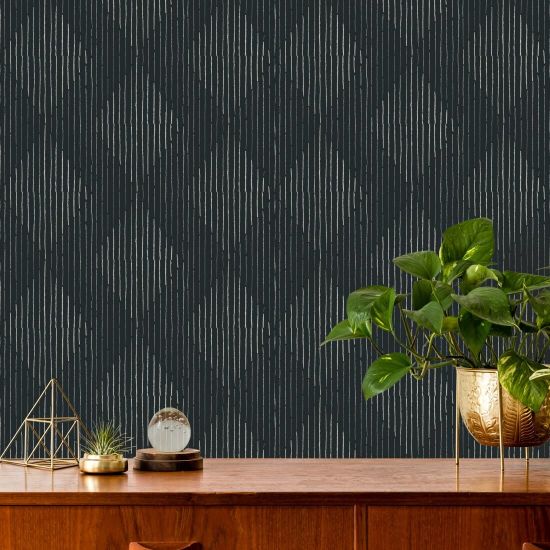 Diamanten Zwart behang