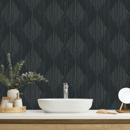 Diamants Papier peint noir
