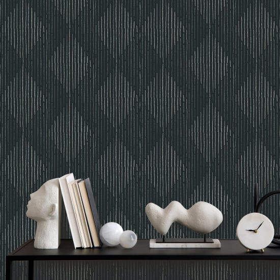 Diamants Papier peint noir