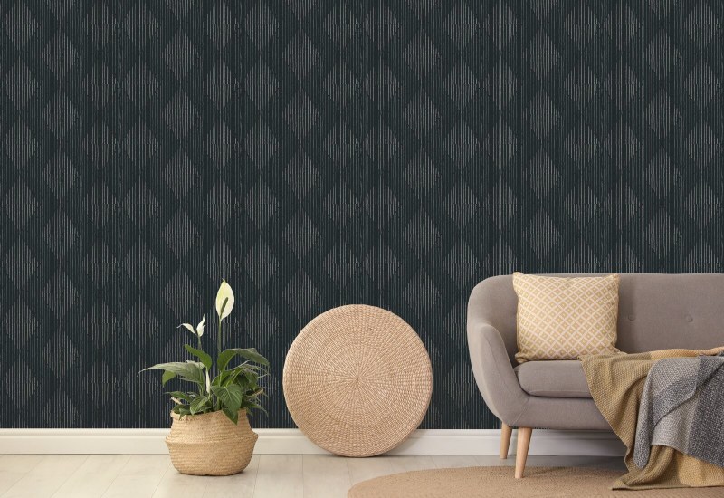 Diamanti Carta da parati nera