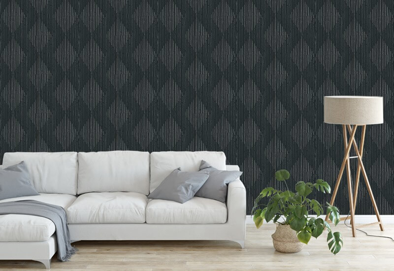 Diamants Papier peint noir