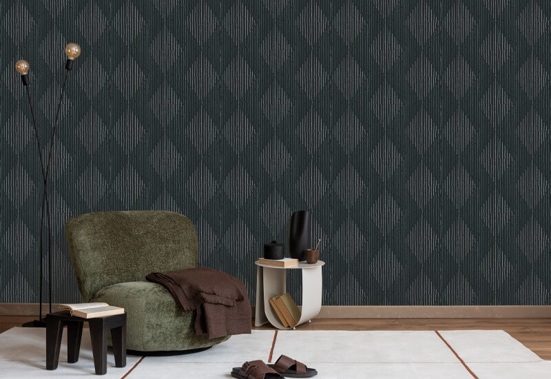 Diamanten Zwart behang