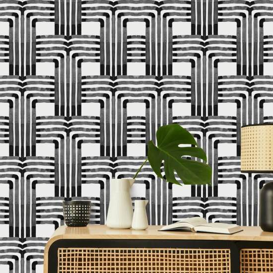 Watervallen Zwart behang