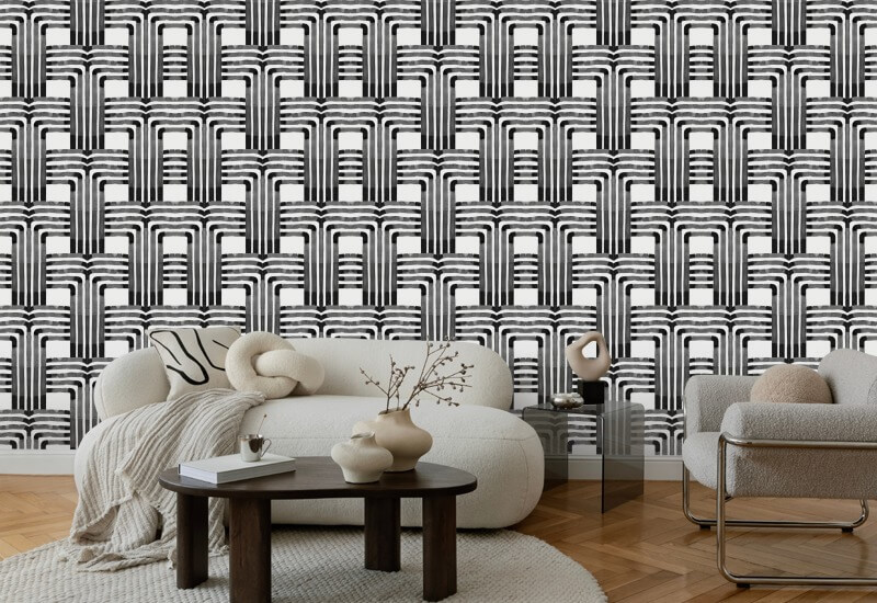 cascate Carta da parati nera