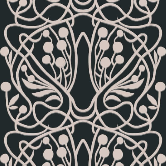 Vinhedo Papel de parede floral de areia preta