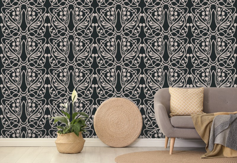 Vignoble Papier peint floral Black Sand