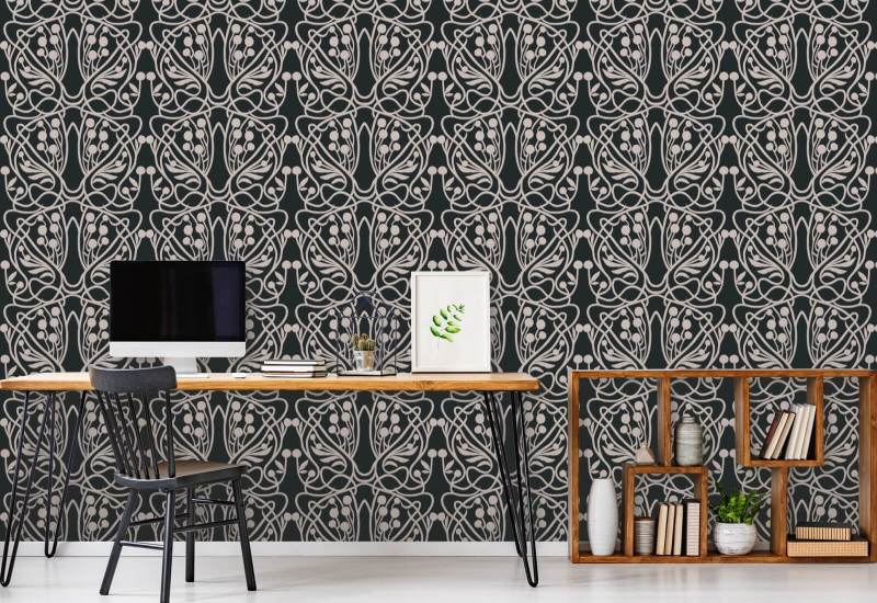 Vingård Svart sand blomsterbakgrunn