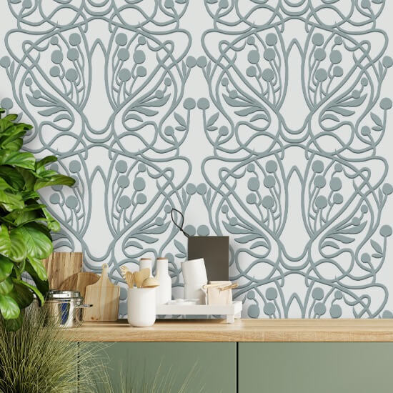 Vigneto Carta da parati floreale Carriblue