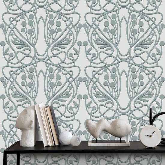 Viñedo Papel pintado floral Carriblue