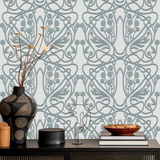 Vingård Carriblue Blomstertapet