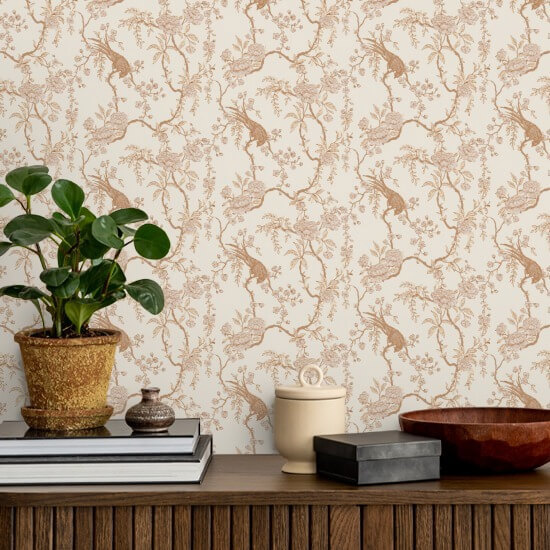 Floral Bird Toile Kerma taustakuva