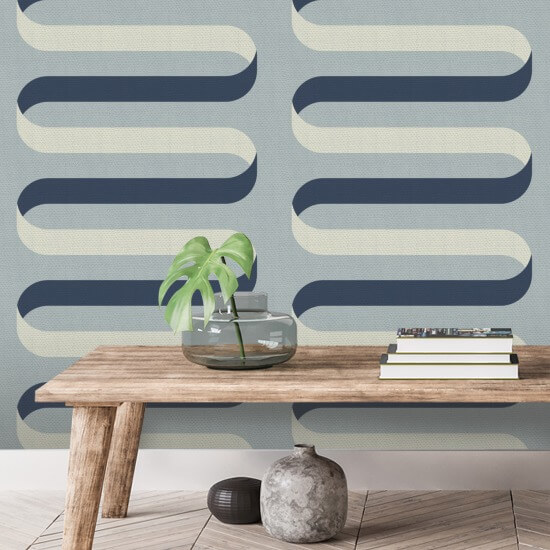 Nastro pieghevole Carta da parati Lacquered Blues