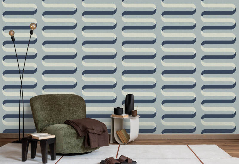 Nastro pieghevole Carta da parati Lacquered Blues