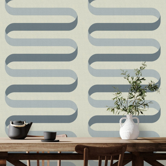 Ruban pliable Papier peint Off White Blue