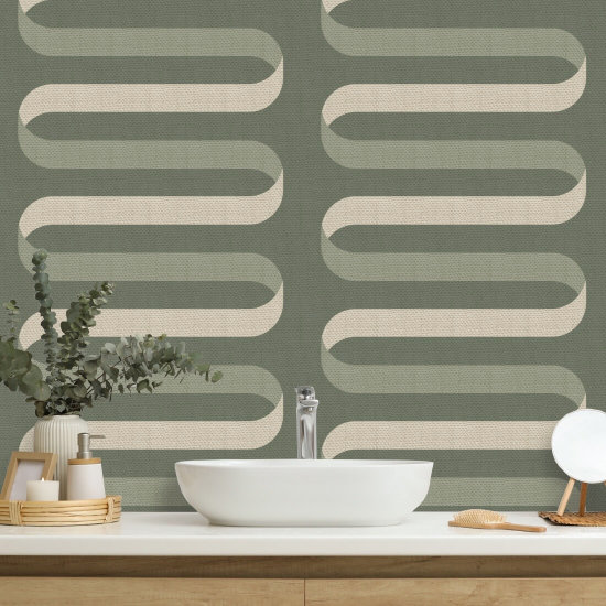 Vouwlint Thyme Green behang