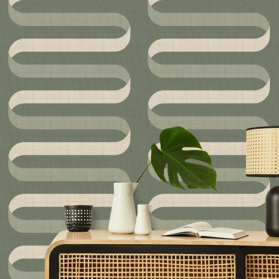 Ruban pliable Papier peint Thyme Green