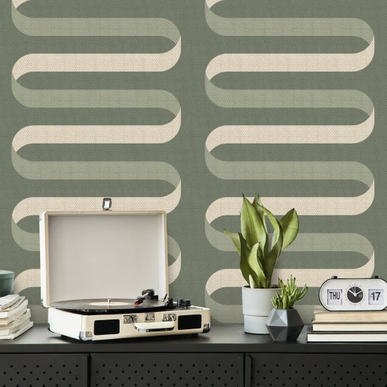 Vouwlint Thyme Green behang