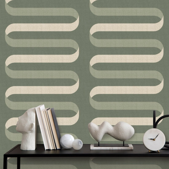 Vouwlint Thyme Green behang