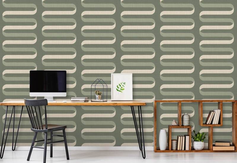 Vouwlint Thyme Green behang