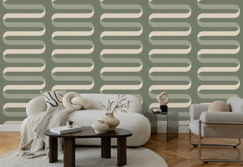 Fita dobrável Papel de parede verde tomilho