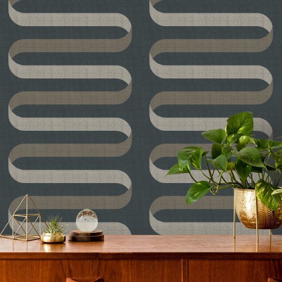 Folding Ribbon Volcanic Wallpaper