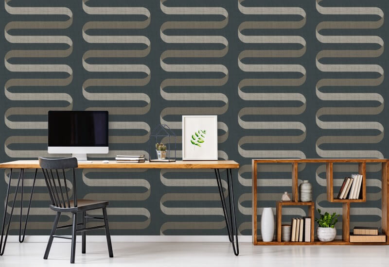 Folding Ribbon Volcanic Wallpaper