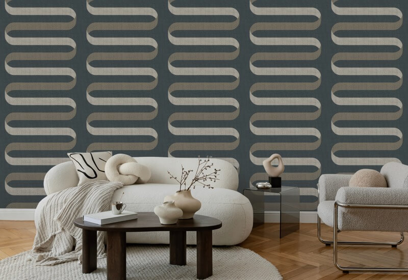 Folding Ribbon Volcanic Wallpaper