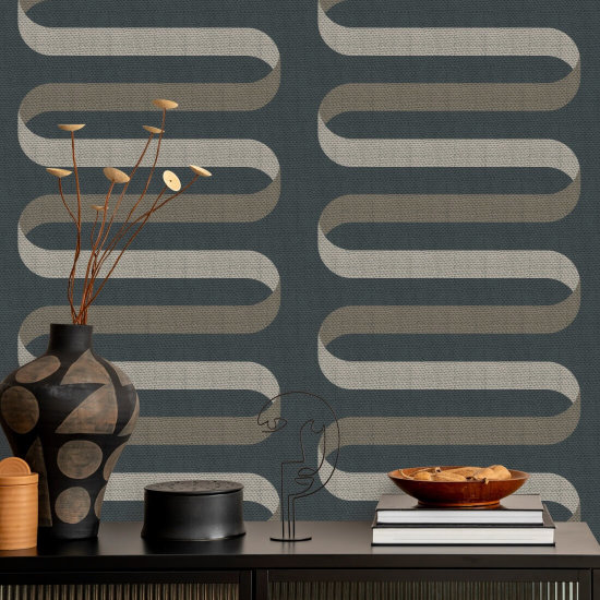 Folding Ribbon Volcanic Wallpaper