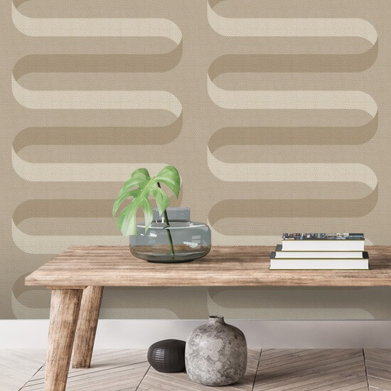 Folding Ribbon Wheat Wallpaper