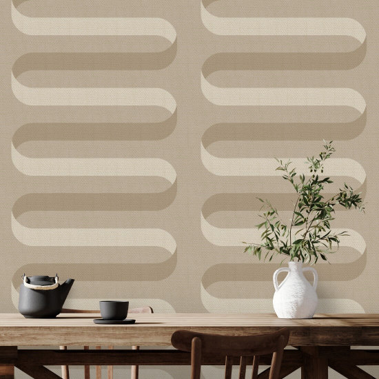 Folding Ribbon Wheat Wallpaper