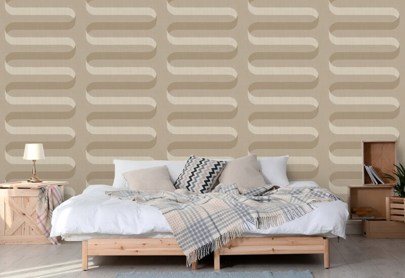 Folding Ribbon Wheat Wallpaper