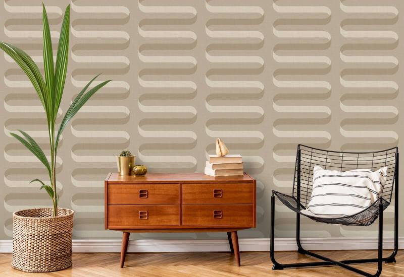 Folding Ribbon Wheat Wallpaper