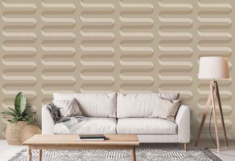 Folding Ribbon Wheat Wallpaper