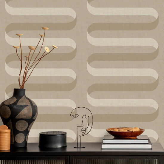 Folding Ribbon Wheat Wallpaper