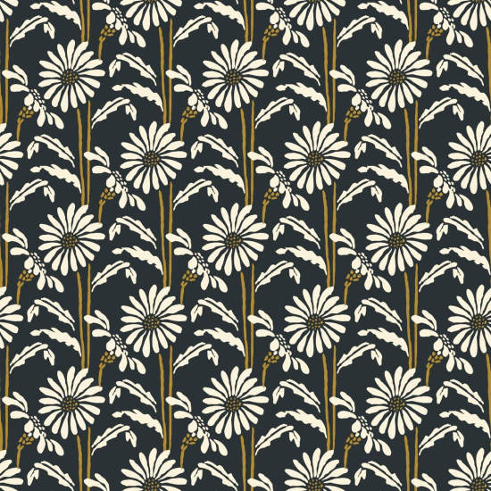 Skovblomst Sot Black Floral Baggrund