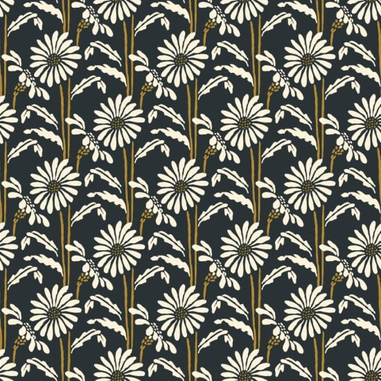 Woodland Bloom Soot Black Floral Bakgrunn
