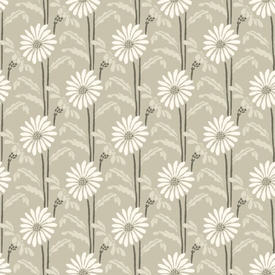 Woodland Bloom Bone Floral Wallpaper