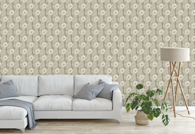 Woodland Bloom Bone Floral Wallpaper