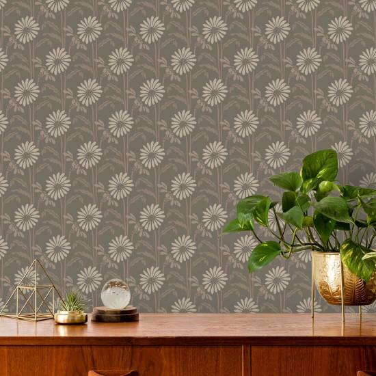 Florescimento da floresta Papel de parede floral Earthy Umber