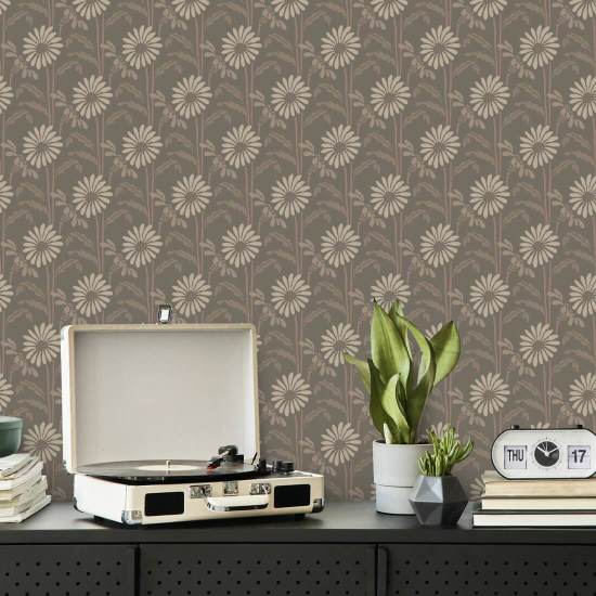 Skovblomst Earthy Umber Floral Baggrund