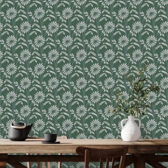 Florescimento da floresta Papel de parede floral Forest Jade