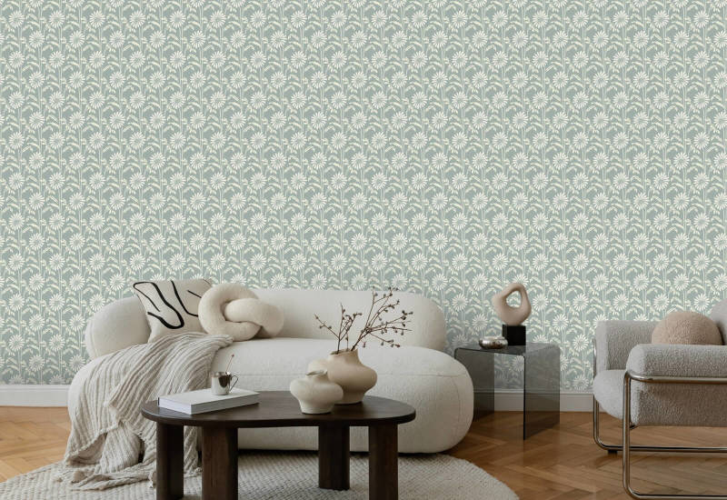 Woodland Bloom Powder Ash Floral Wallpaper