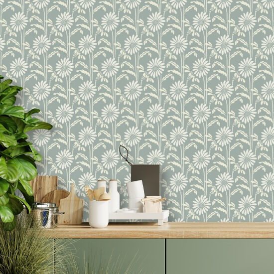 Woodland Bloom Powder Ash Floral Wallpaper