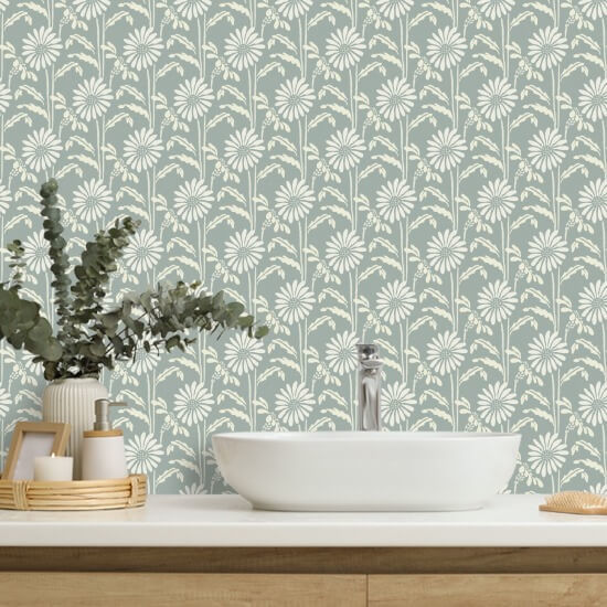Woodland Bloom Powder Ash Floral Wallpaper