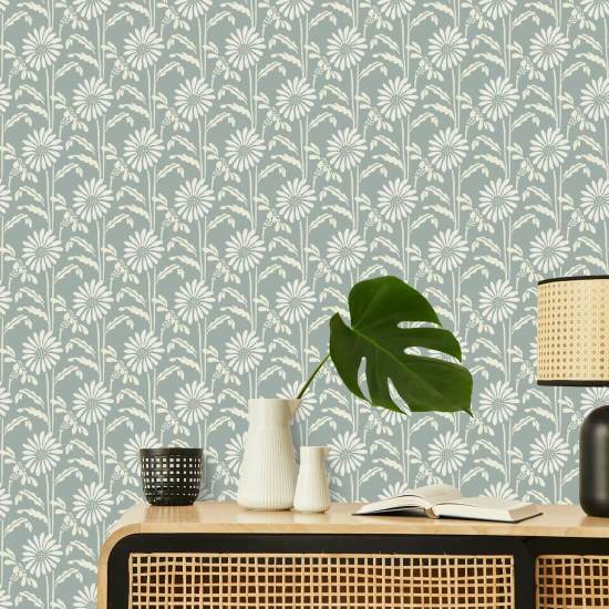 Woodland Bloom Powder Ash Floral Bakgrunn