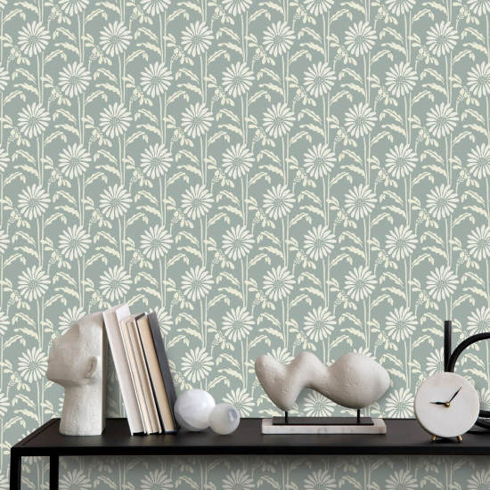 Skogsblom Powder Ash blommig tapet