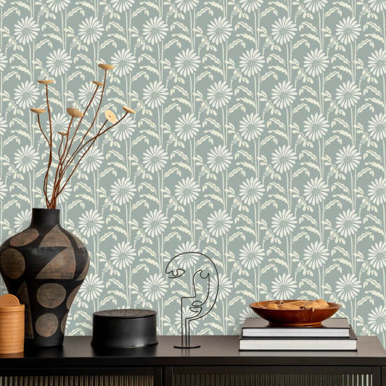 Woodland Bloom Powder Ash Floral Bakgrunn