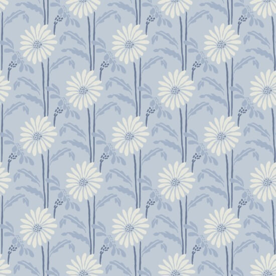 Woodland Bloom Porcelain Blue Floral Wallpaper