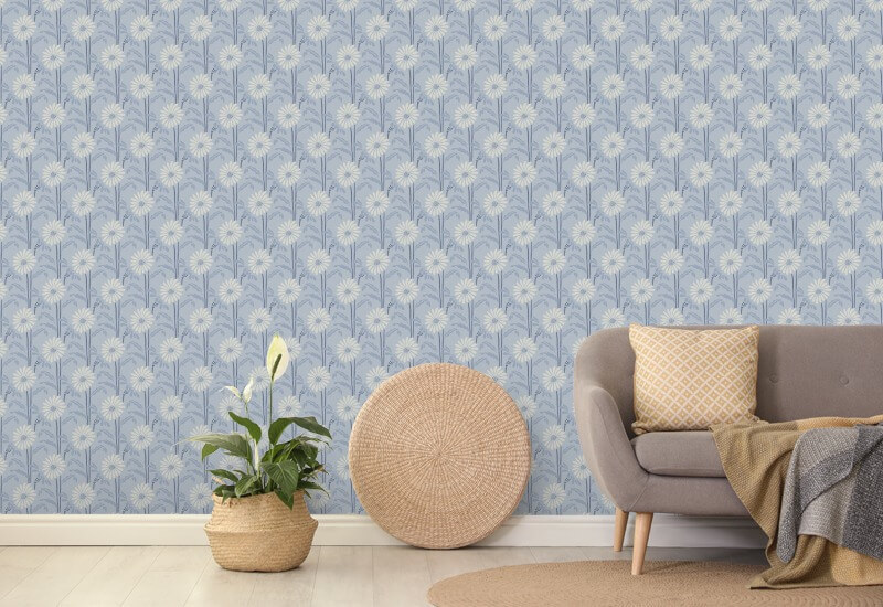 Woodland Bloom Porcelain Blue Floral Wallpaper